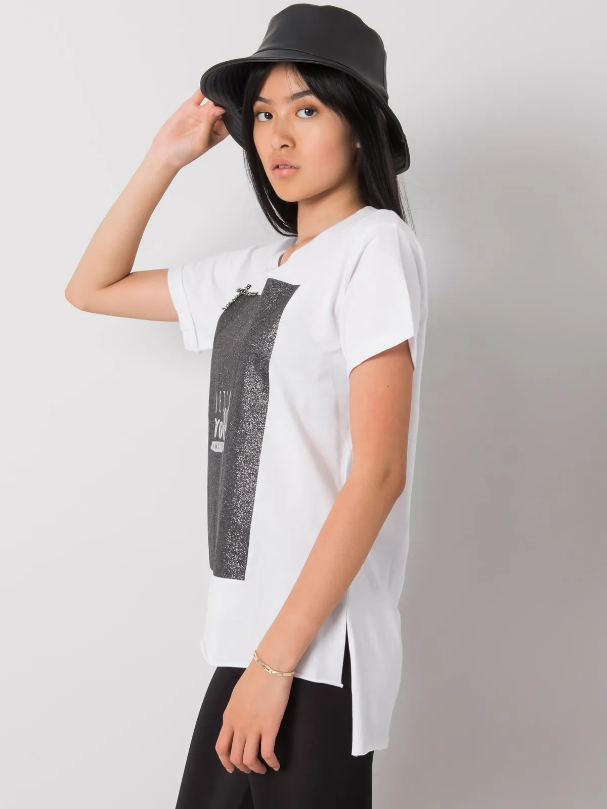 Biały t-shirt z bawełny - zdjęcie 5