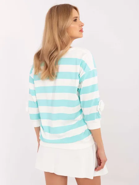 Bluza w paski o kroju oversize z kwiatami