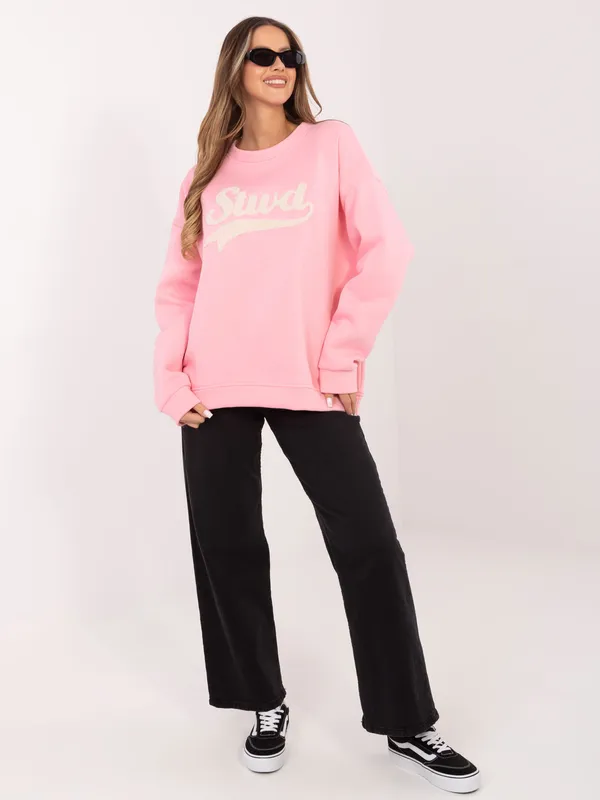 Oversize bluza typu crewneck z aplikacją