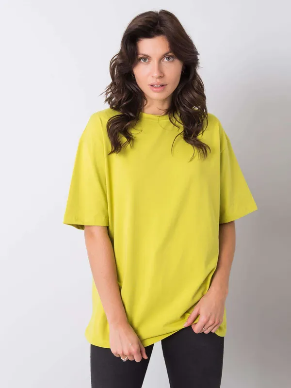 RUE PARIS Ciemnożółty t-shirt bawełniany - widok 2