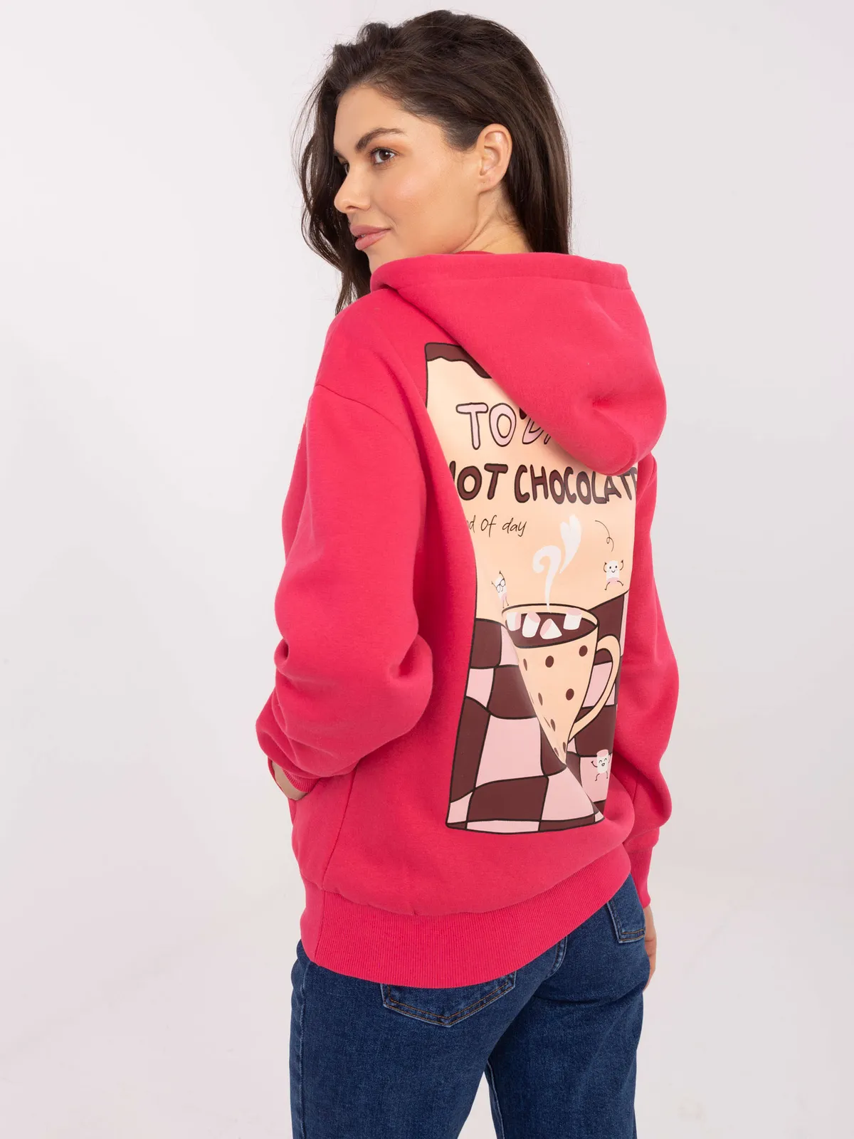 Oversize bluza z kapturem i graficznym nadrukiem - zdjęcie 2