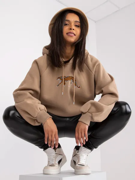 Bluza oversize z haftowanym motywem zwierzęcym
