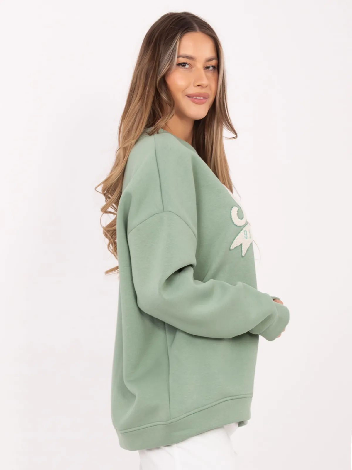 Casualowa bluza oversize z wypukłym napisem - zdjęcie 1