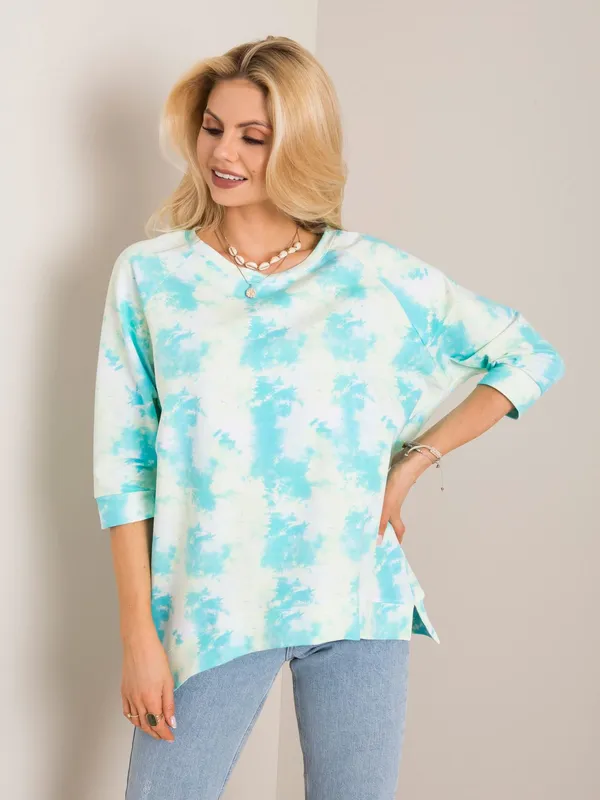 RUE PARIS Niebiesko-żółta bluza tie-dye