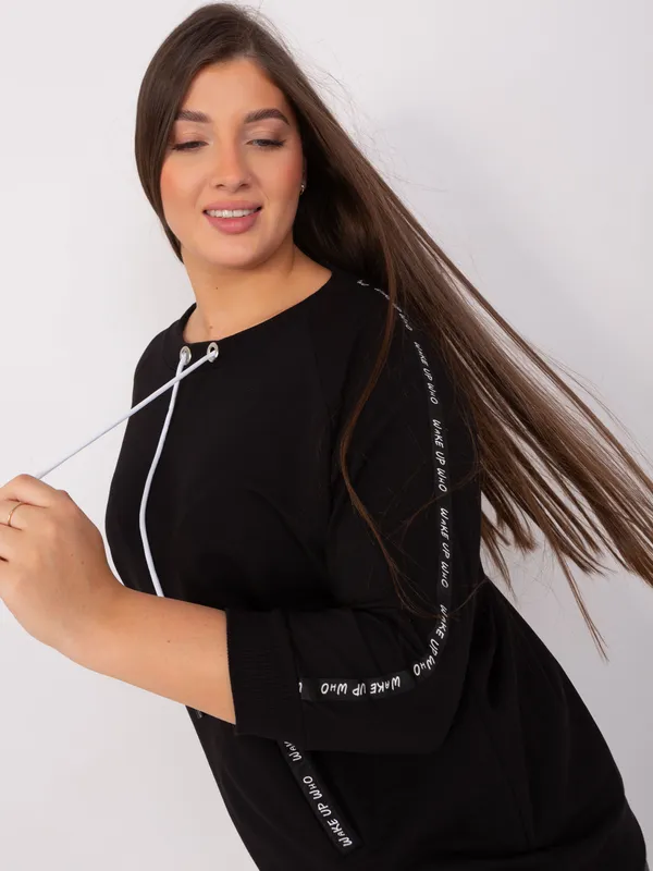 Czarna bluza damska plus size bez kaptura