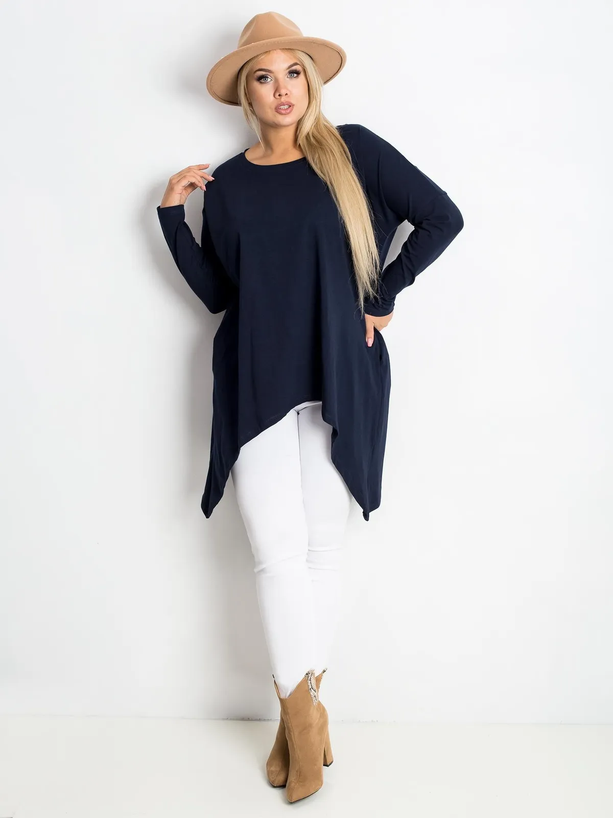 Tunika czerwona plus size - zdjęcie 5