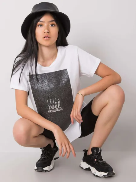 Biały t-shirt z bawełny