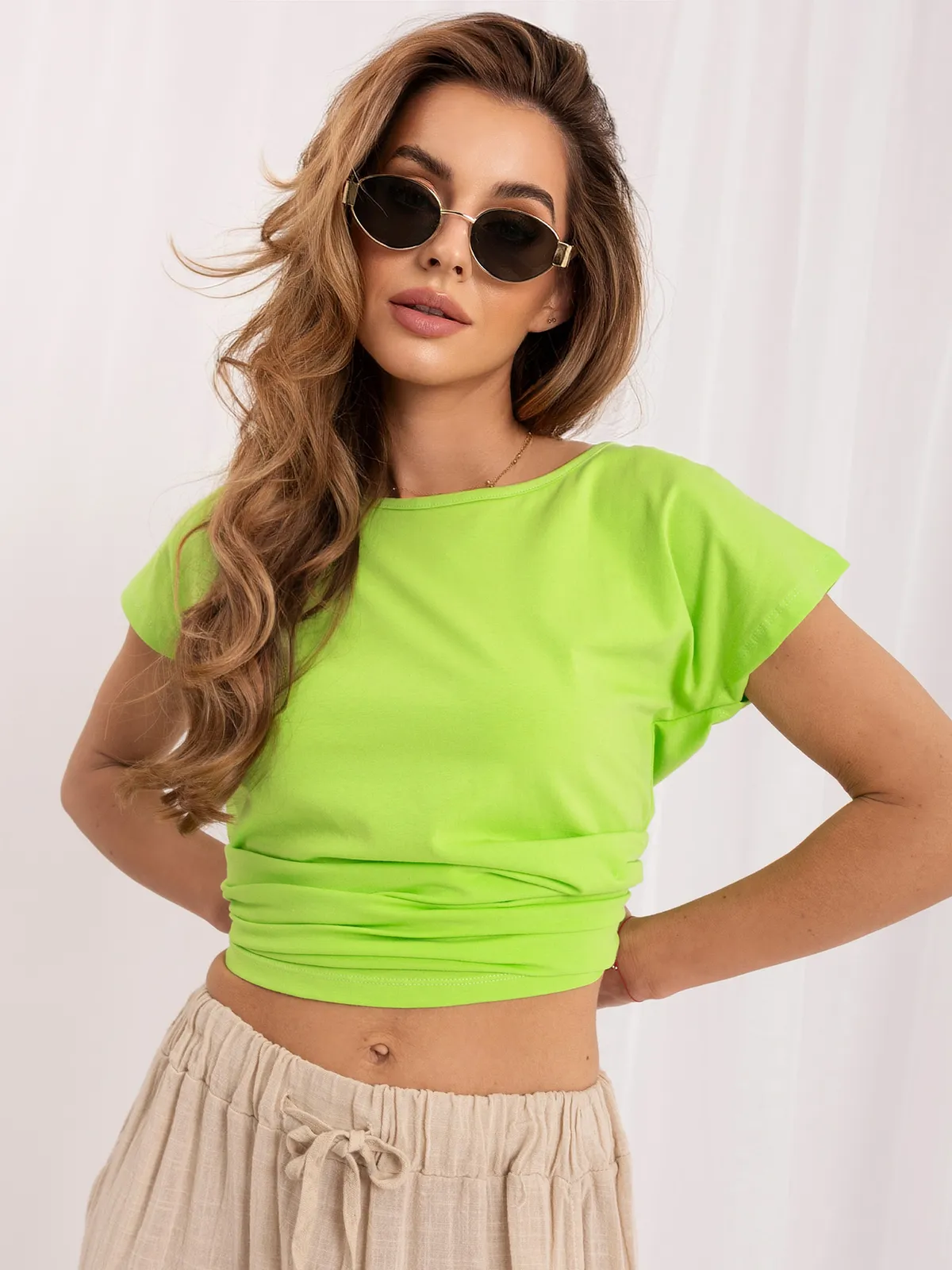Fluo zielony t-shirt Circle - zdjęcie 2