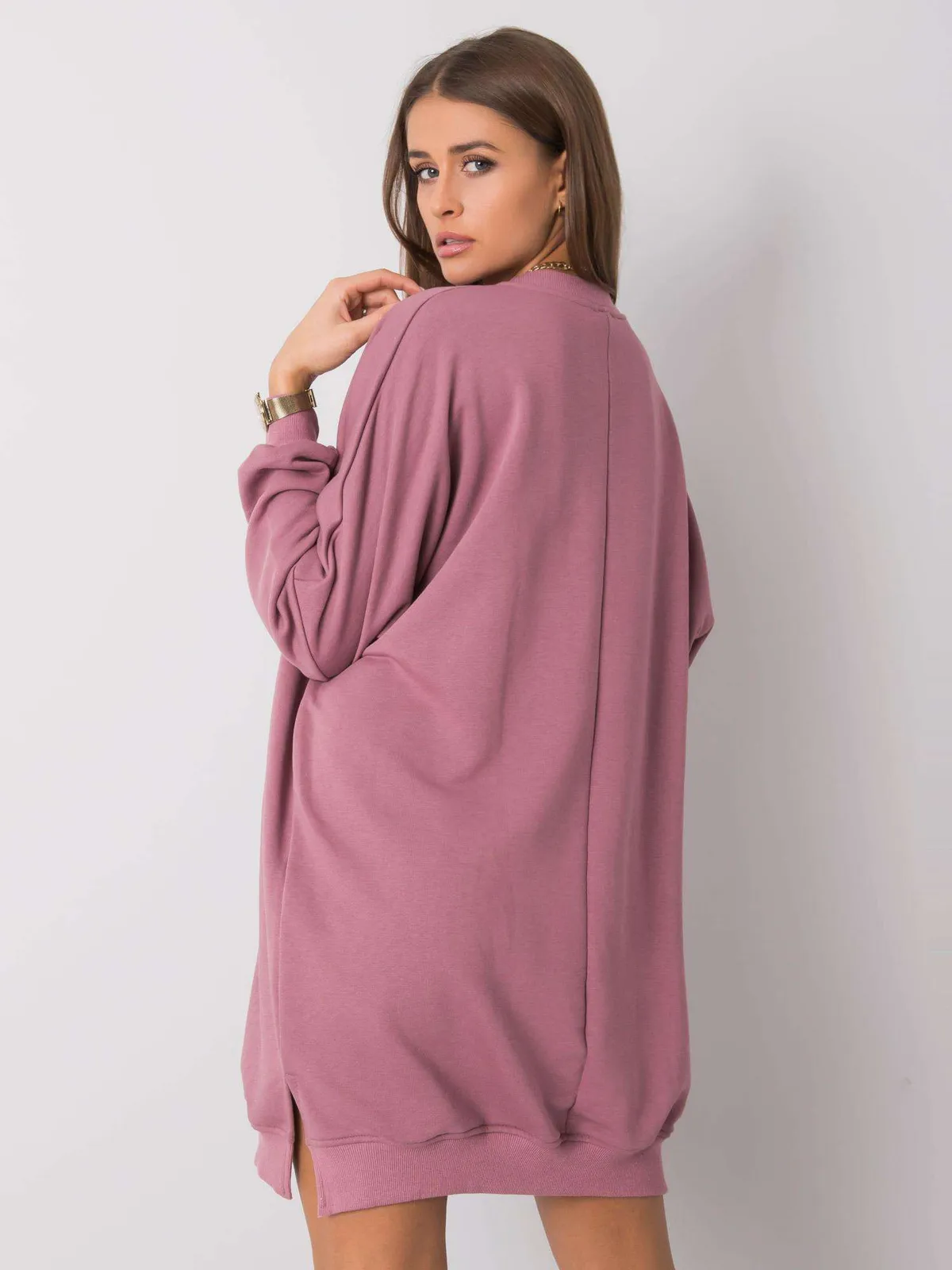 Morska sukienka dresowa oversize - zdjęcie 2