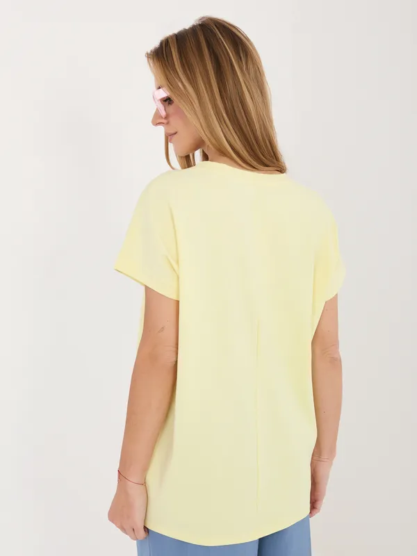 T-shirt oversize z geometrycznym wzorem rombów