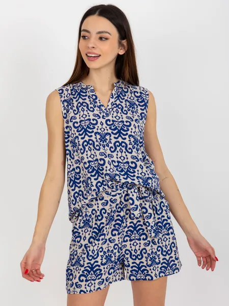 Różowa boho bluzka we wzory bez rękawów FRESH MADE