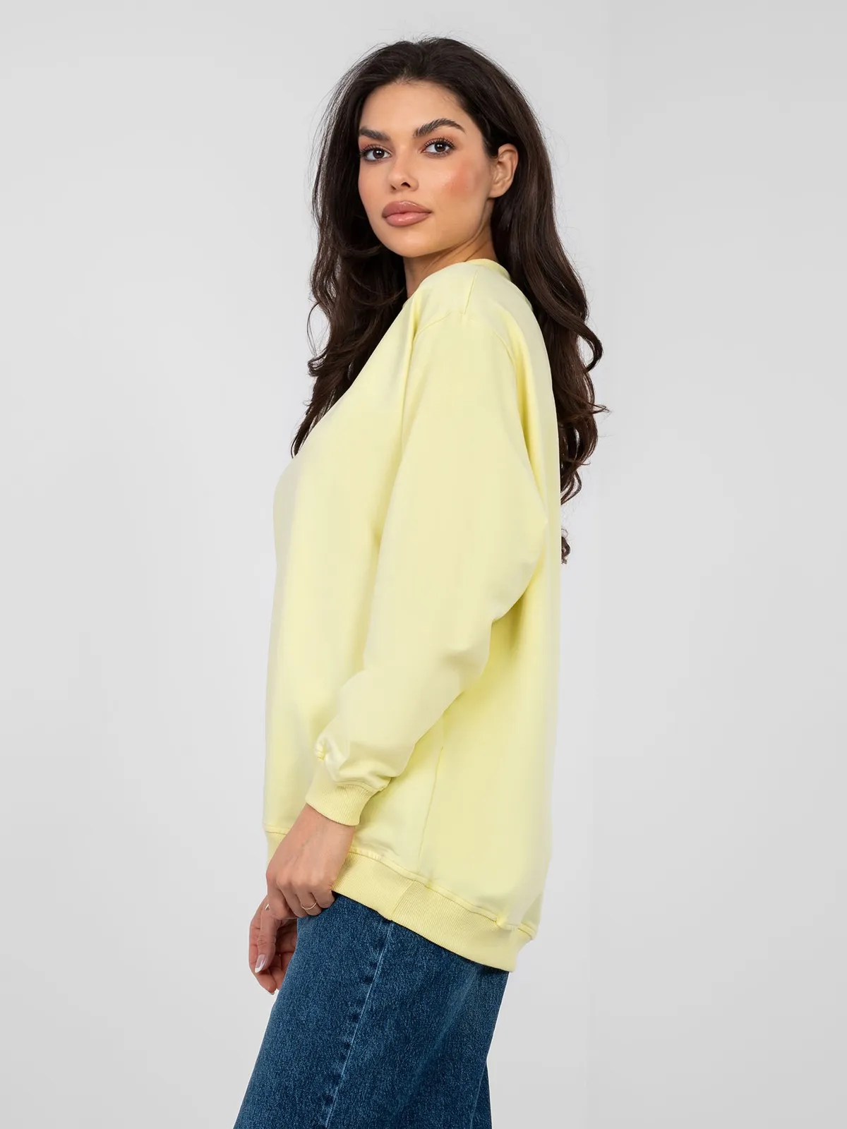 Brudnoróżowa bawełniana bluza basic - zdjęcie 6