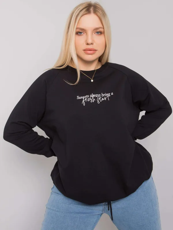 Szara melanżowa bluza damska plus size
