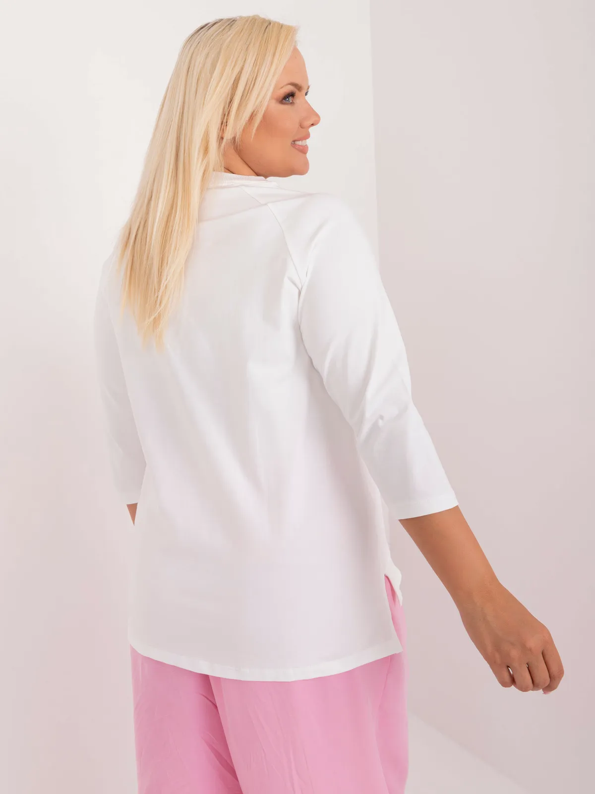 Casualowa bluzka z rękawem 3/4 i nadrukiem - zdjęcie 1