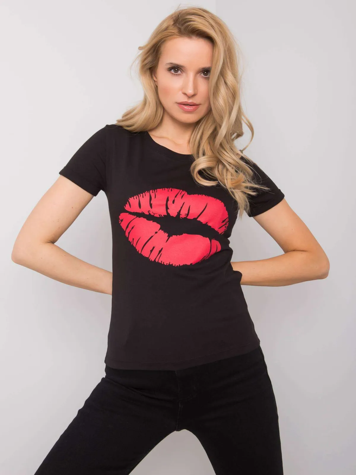 OCH BELLA Biały t-shirt bawełniany z printem - zdjęcie 3