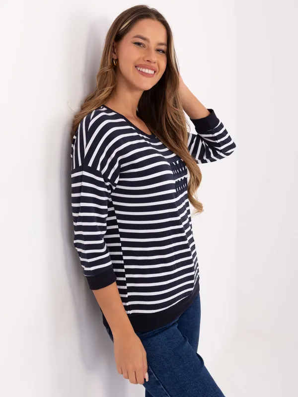 Casualowa bluzka w paski o kroju oversize