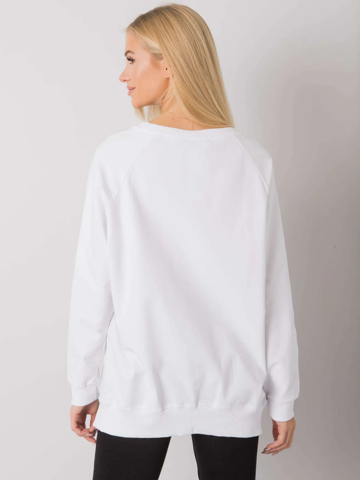 RUE PARIS Biała bluza bawełniana damska - zdjęcie 2