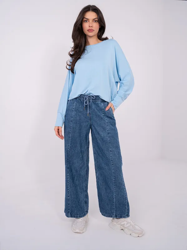 Casualowa bluzka oversize z obniżoną linią ramion - widok 2