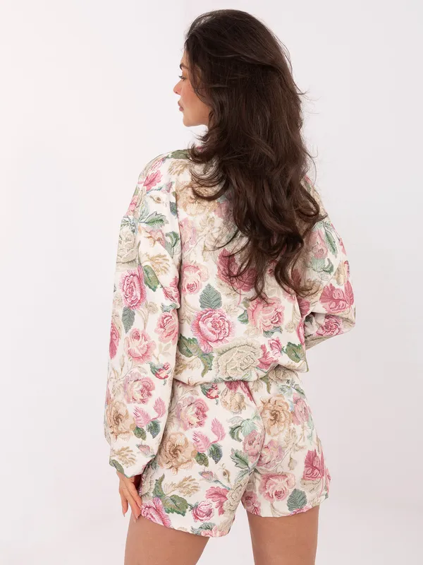 Krótka kurtka bomberka w kwiatowy wzór