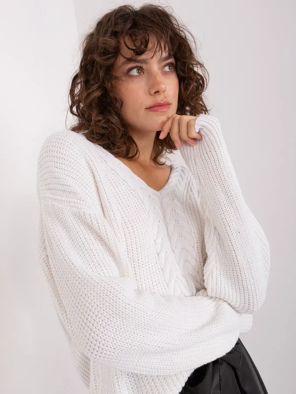 Jasnoniebieski damski sweter ze ściągaczami