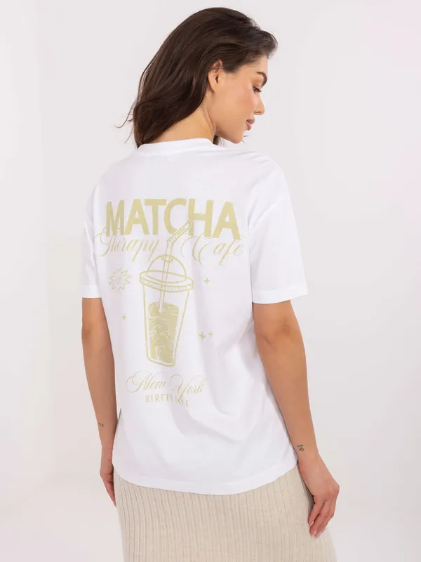 T-shirt oversize z graficznym nadrukiem w stylu retro - widok 2