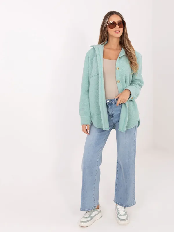 Koszula oversize o kroju shacket z kieszeniami