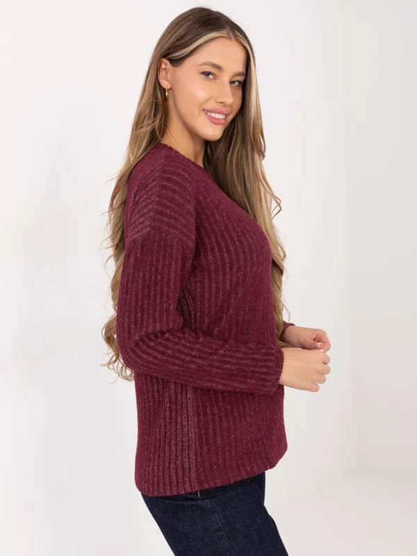 Casualowy sweter w prążki o kroju oversize