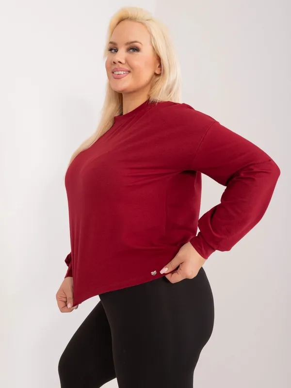 Jasnoróżowa gładka bluza plus size