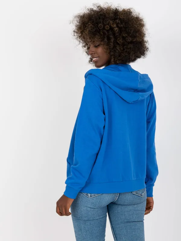 Ciemnoniebieska rozpinana bluza basic z kapturem