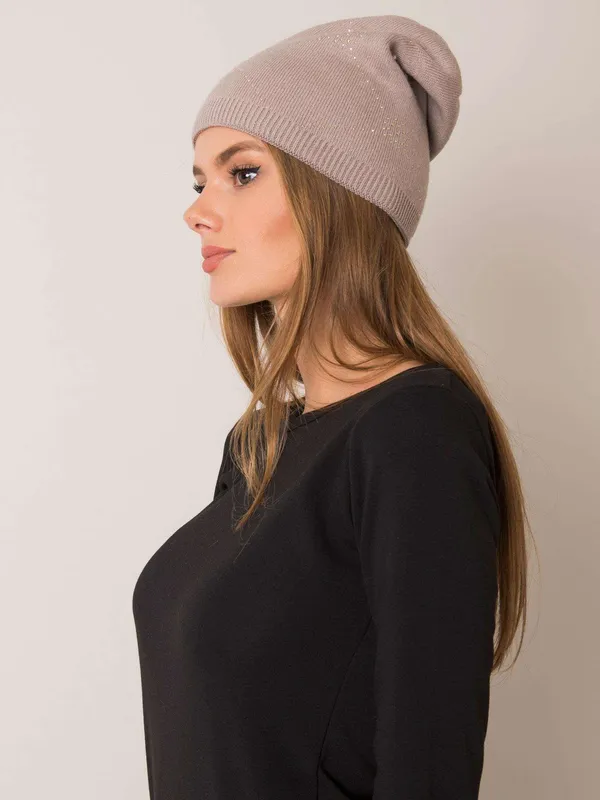 RUE PARIS Jasnoróżowa czapka beanie