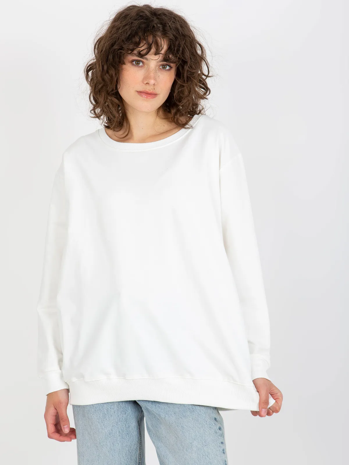 Szara bluza damska basic bez kaptura - zdjęcie 4