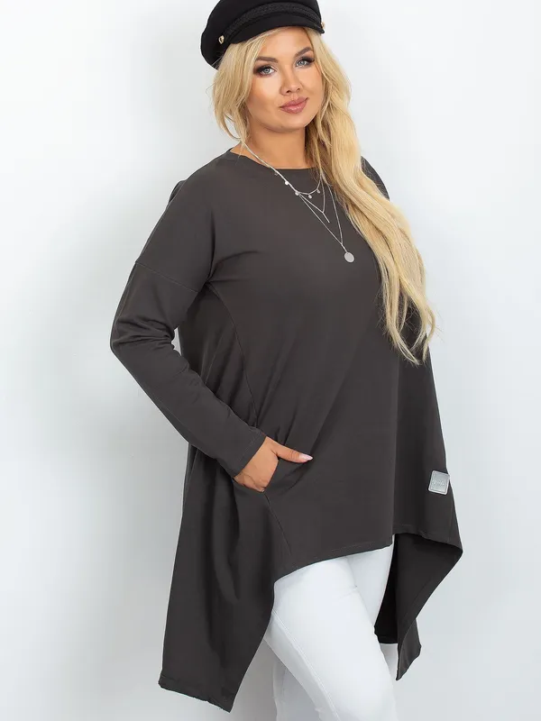 Tunika plus size grafitowa - widok 2