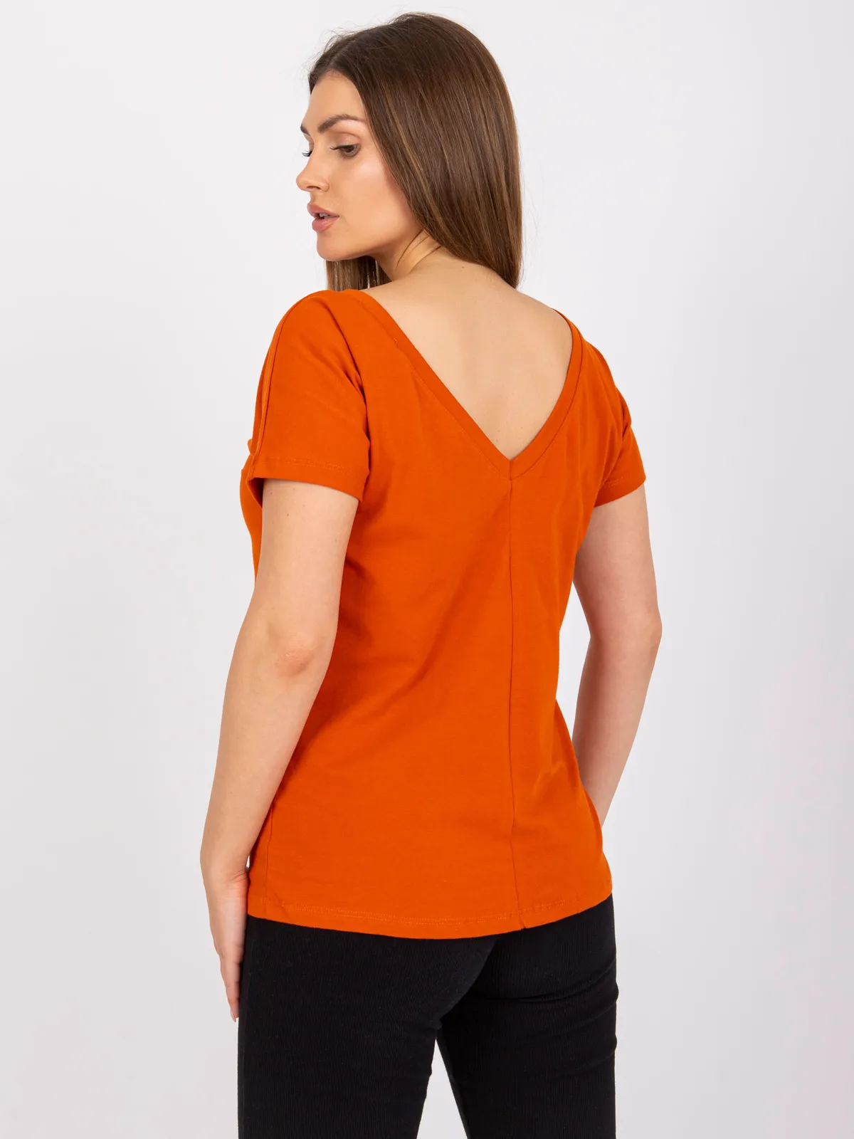 Ciemnopomarańczowy damski t-shirt Fire - zdjęcie 3