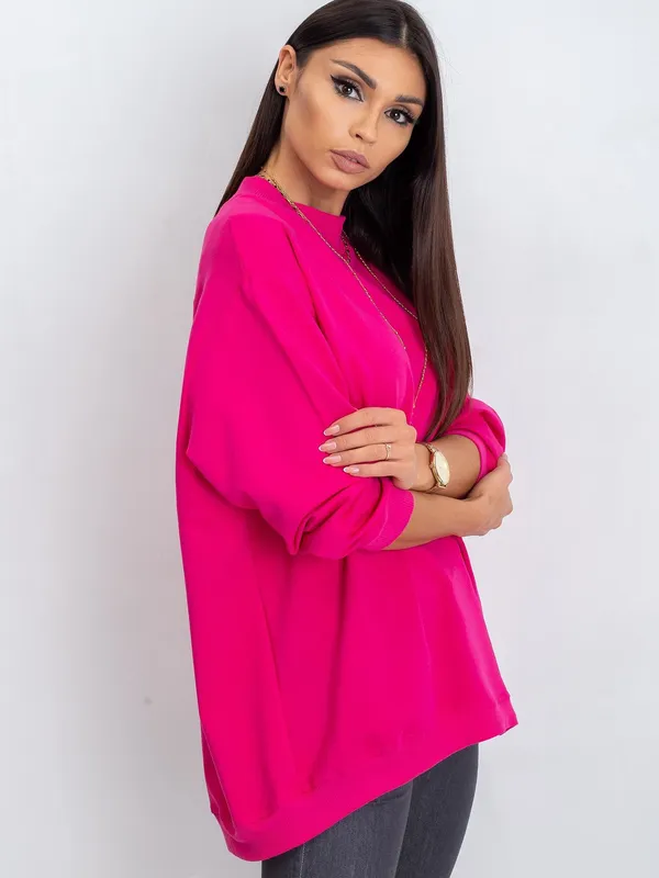 Fuksjowa bawełniana bluza basic