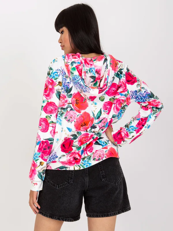 Czarno-różowa rozpinana bluza w kwiaty RUE PARIS