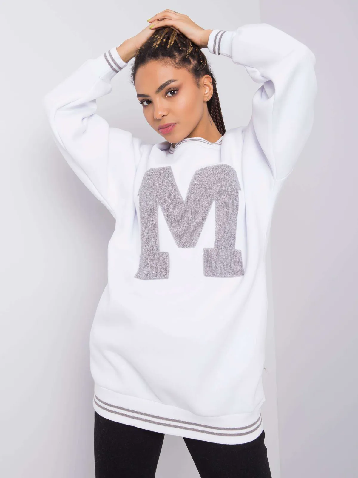RUE PARIS Biała bluza oversize - zdjęcie 3