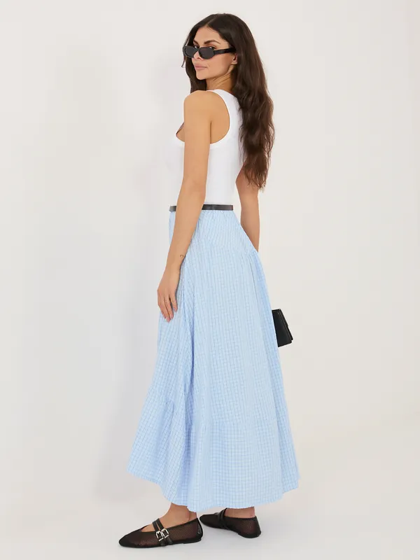 Zwiewna spódnica midi w kratę o kroju oversize - widok 2