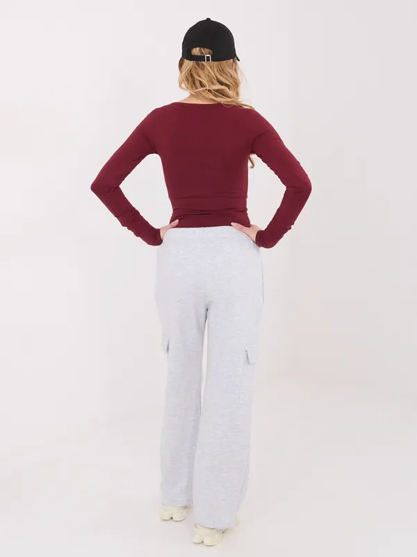 Dresowe spodnie cargo o kroju wide leg