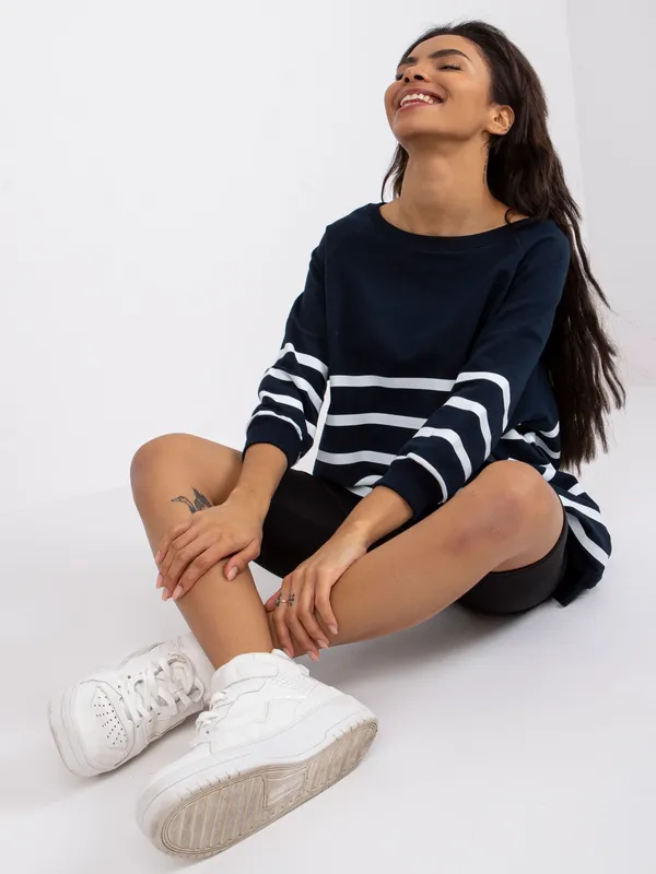 Bluza oversize w paski w stylu casual - widok 2