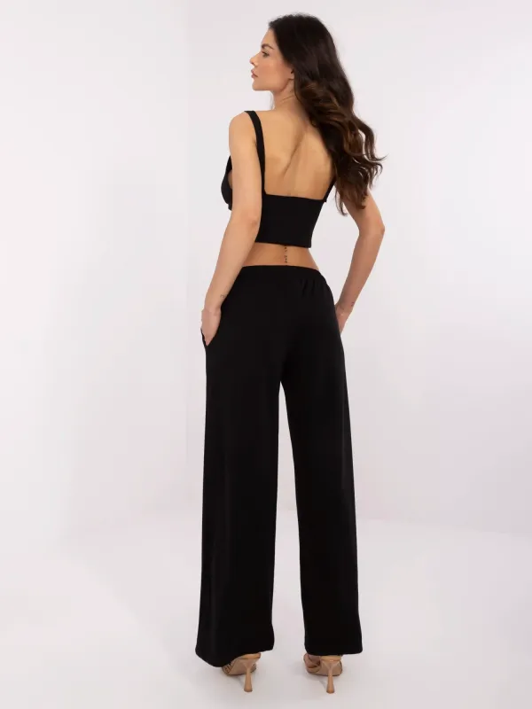 Casualowe spodnie dresowe o kroju wide leg - widok 2