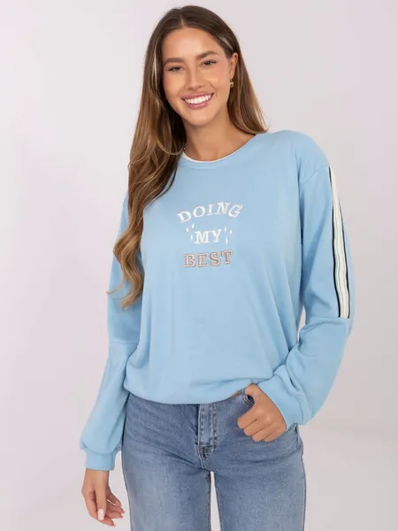 Bluza oversize z lampasami i nadrukiem