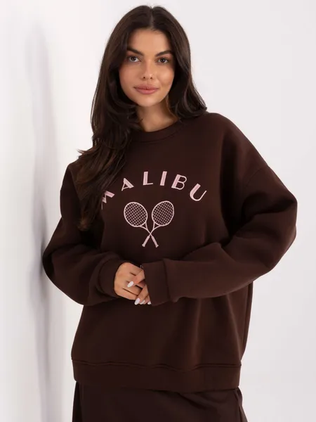 Bluza oversize z haftowanym motywem sportowym