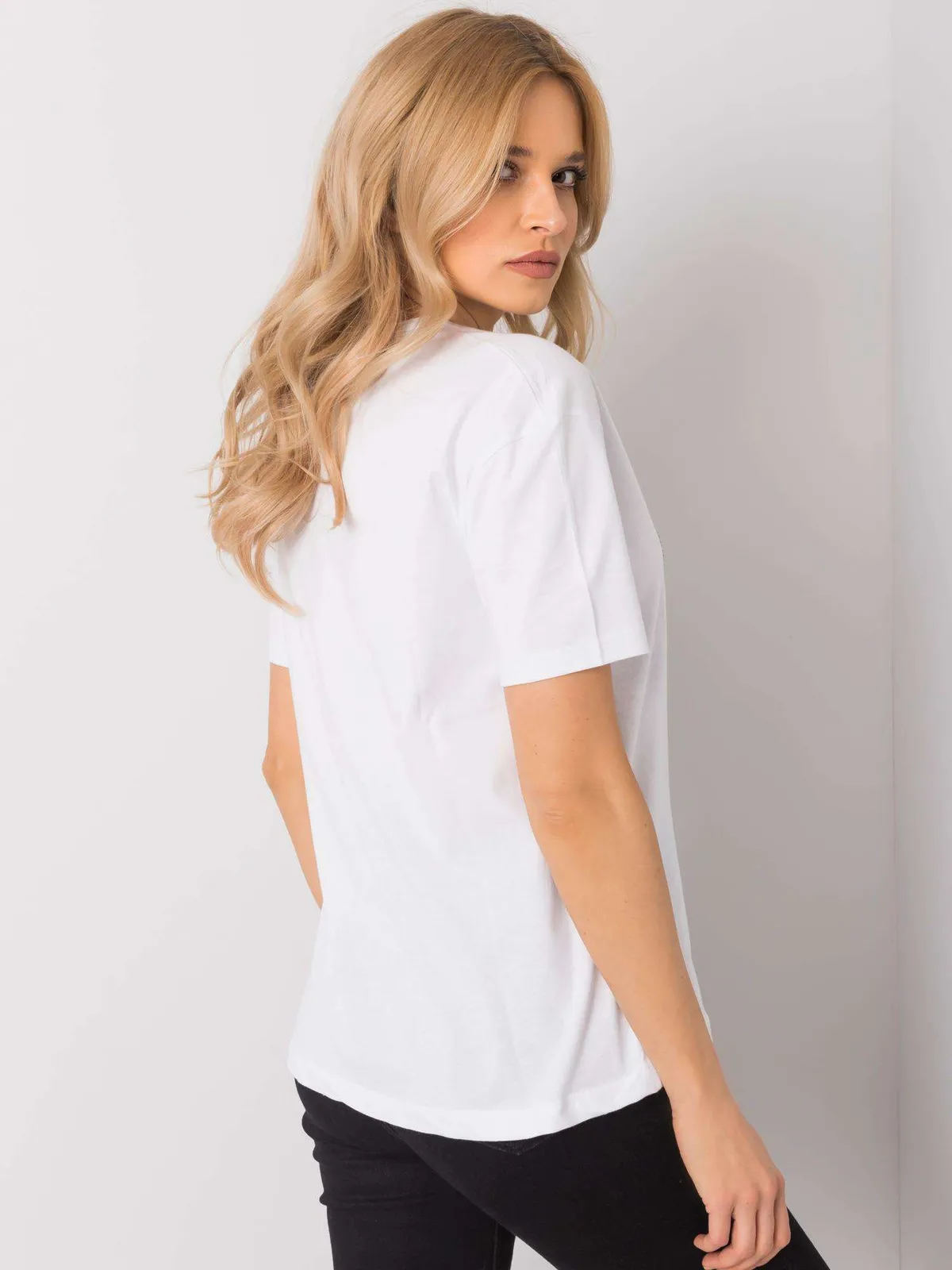 Biały bawełniany t-shirt - zdjęcie 4