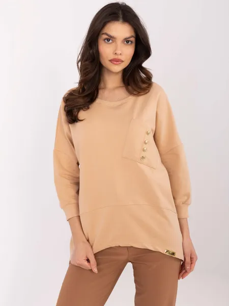 Casualowa bluza oversize z ozdobnymi guzikami