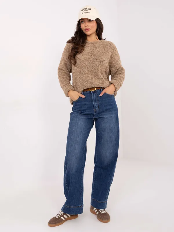 Jeansy o kroju wide leg z wysokim stanem - widok 2