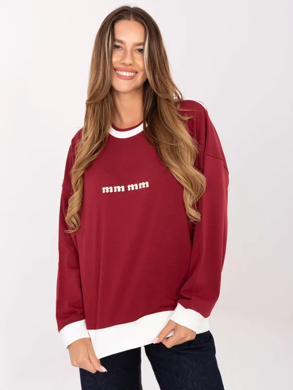 Casualowa bluza oversize z napisem i ściągaczami - widok 2