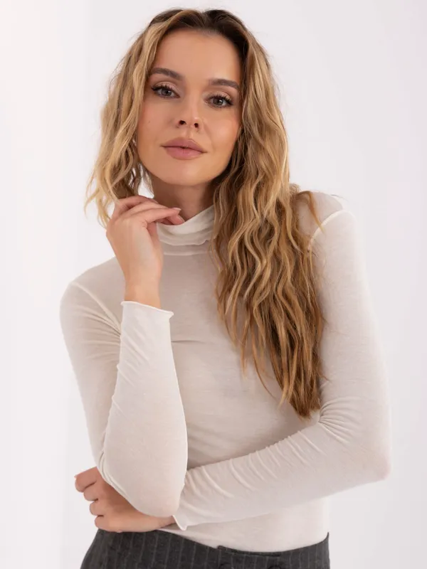 Dopasowany półgolf z długim rękawem typu basic - widok 2