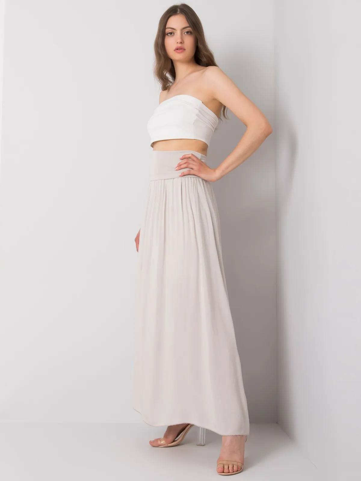 OCH BELLA Beżowa długa spódnica - zdjęcie 2
