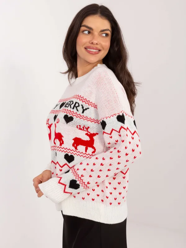 Świąteczny sweter oversize w norweskie wzory - widok 2