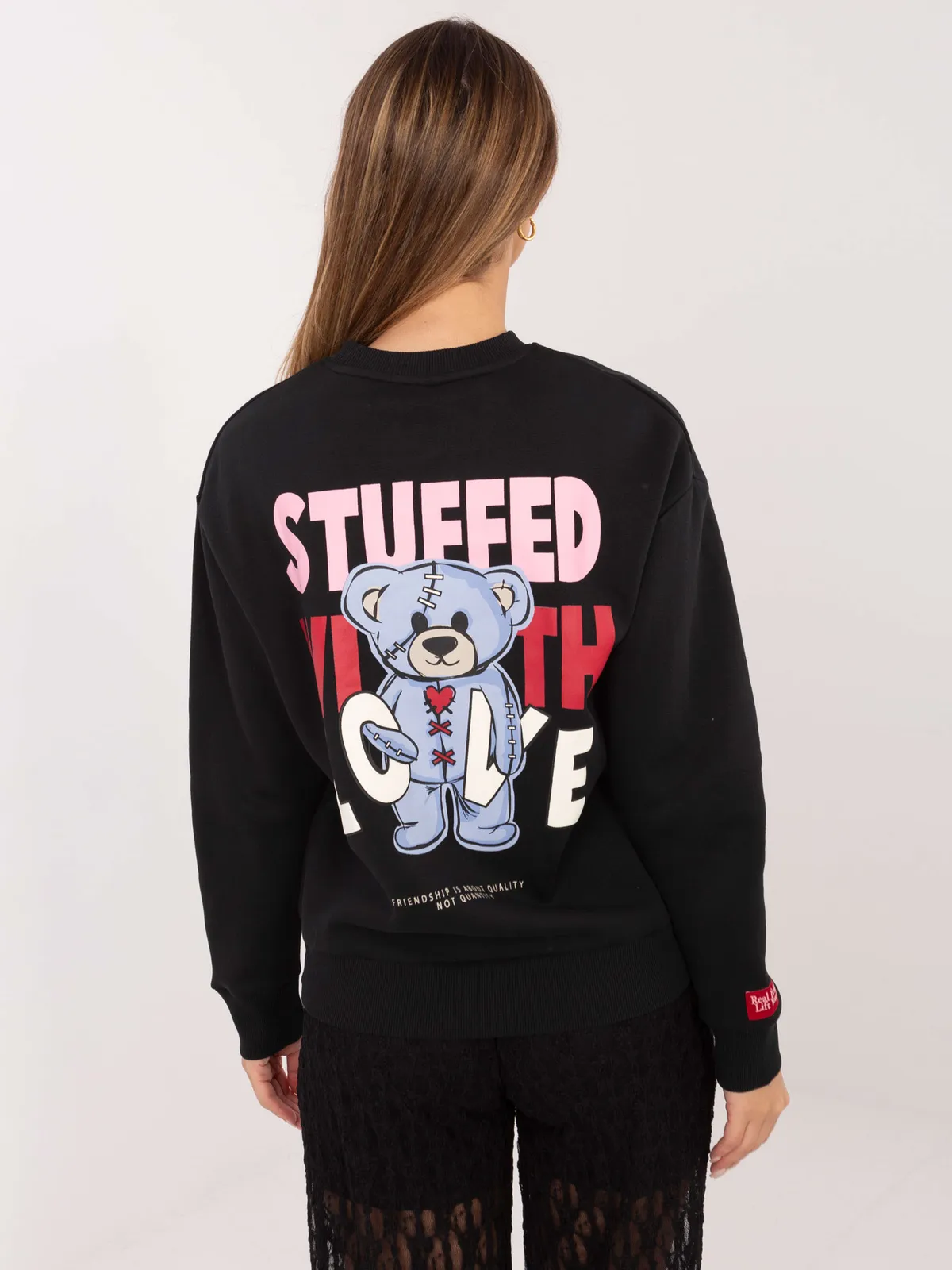 Bluza oversize z graficznym nadrukiem misiów - zdjęcie 4